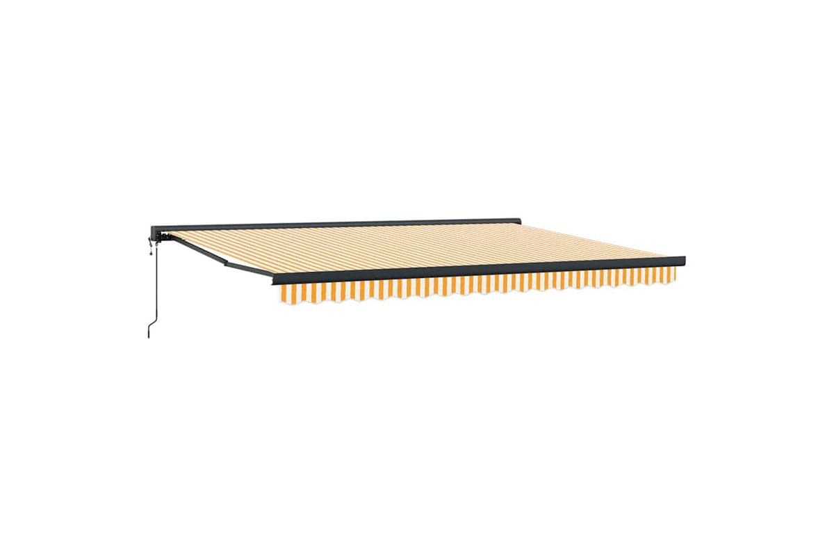 Vidaxl Retractable Awning Orange And White 450 X 300 Cm Fabric Metal