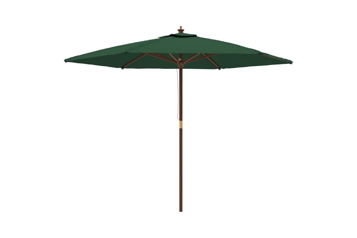 vidaXL 363168 Garden Parasol With Wooden Pole Green 299x240cm