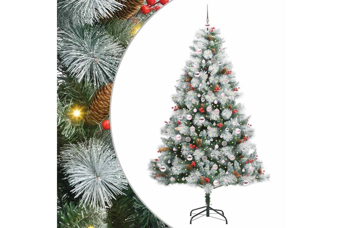 Vidaxl Artificial Christmas Tree Green And White 210 Cm