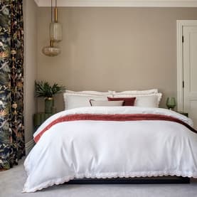 Scallop Edge Duvet Set Fire