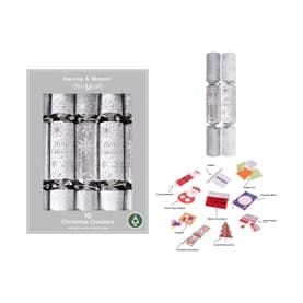 Harvey & Mason 10-Pack Snowflake Christmas Crackers Set