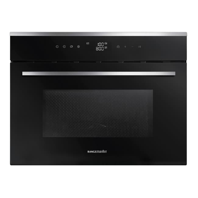 Rangemaster Built-In Combi Microwave - Black/Stainless Steel | RMB45MCBL/SS