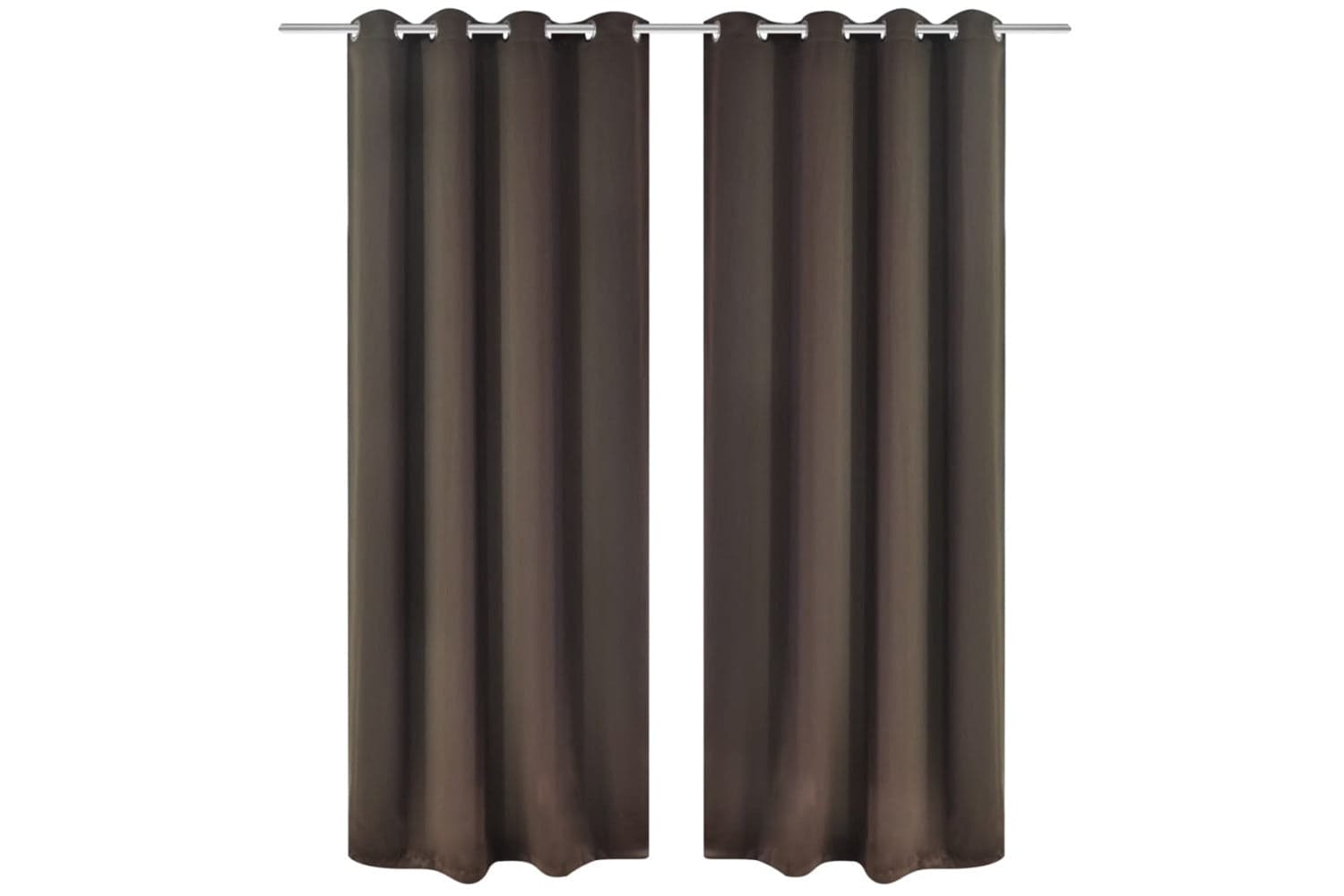 vidaXL 130371 2 Pcs Brown Blackout Curtains With Metal Rings 135 X 245cm