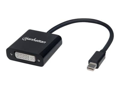 MANHATTAN - Mini DisplayPort 1.2a to DVI-I Dual-Link Adapter Cable (Clearance Pricing), 4K@30Hz, Active, 19.5cm, Male to Female, Compatible with DVD-D, Black, Three Year Warranty, Polybag - video adapter - Mini DisplayPort to DVI-I
