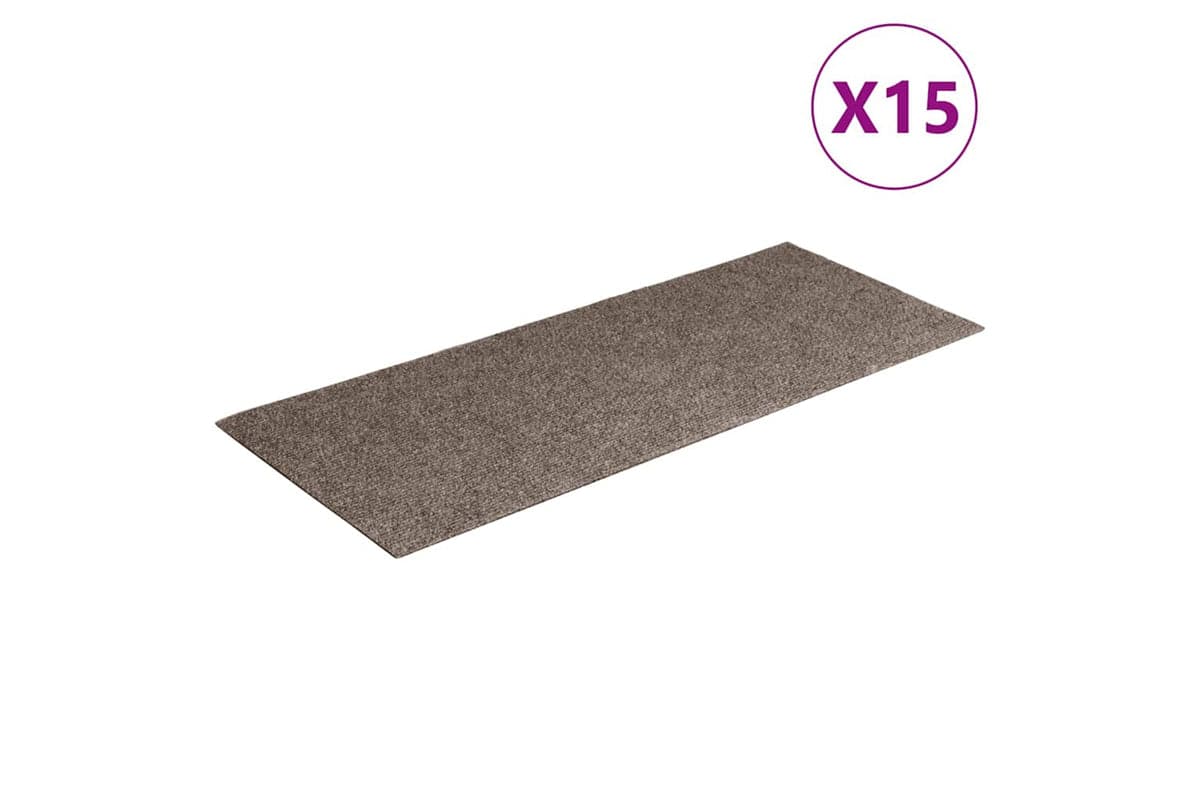 vidaXL 326921 Self-adhesive Stair Mats Rectangular 15 Pcs 60x25cm Cream