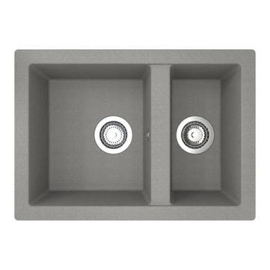 RockLite Weston 1.5 Bowl Inset / Undermount Grey Composite Kitchen Sink