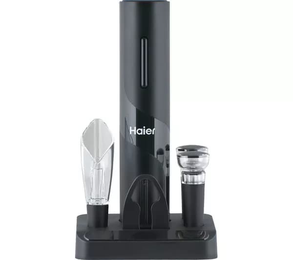 HAIER 5-in-1 Electric Wine Set - Black & Clear