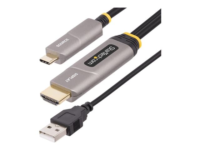 STARTECH.COM - Startech 30ft (9.15m) USB-C to HDMI 2.0 Active Optical Cable, 4K 60Hz - HDMI cable - USB-C male to HDMI, USB (power only) male - 9.15 m - shielded/fibre optic - black - active, Active Optical Cable (AOC), Unidirectional, 4K60Hz (3840 x 2160) support