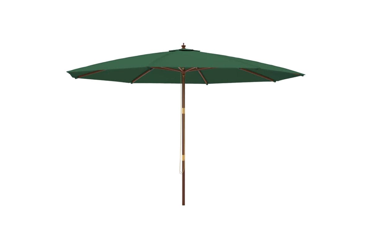 vidaXL 363176 Garden Parasol With Wooden Pole Green 400x273cm