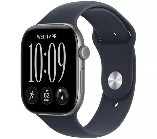 APPLE Watch Series 12 Cellular - 46 mm Space Gray Aluminum Case with Navy Blue Sport Band, M/L