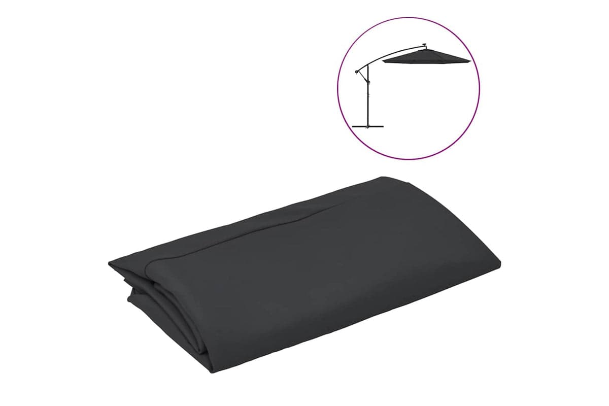 vidaXL 313807 Replacement Fabric For Cantilever Umbrella Black 300cm