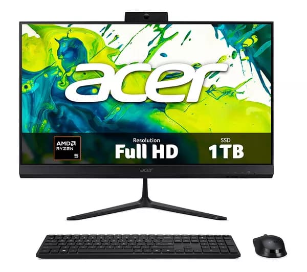 ACER Aspire C24-B 24" All-in-One PC - AMD Ryzen 5, 1 TB SSD, Black