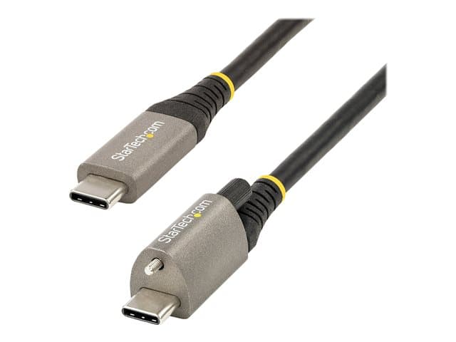 STARTECH.COM - StarTech 20in 50cm Top Screw Locking USB C Cable 10Gbps, USB 3.1/3.2 Gen 2 Type-C Cable, 100W (5A) Power Delivery Charging, DP Alt Mode, Single Screw Lock, USB-C to C Cord - Thunderbolt 3 Compatible (USB31CCTLKV50CM) - USB-C cable - USB-C to USB-C - 50 cm