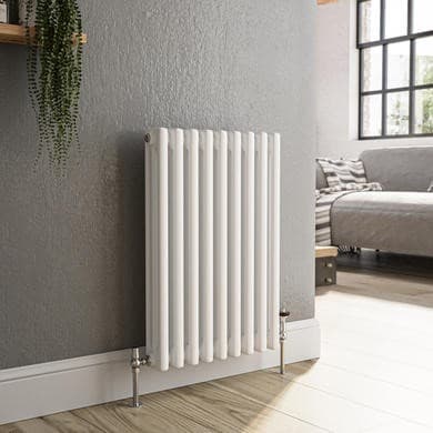 Reggio White Horizontal Triple Column Traditional Radiator
