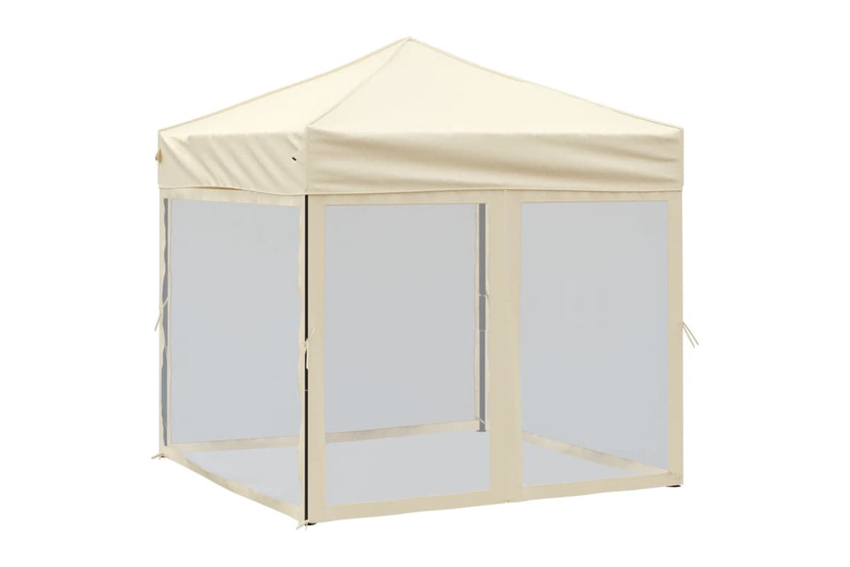 Vidaxl 93508 Folding Party Tent With Sidewalls Cream 2x2 M