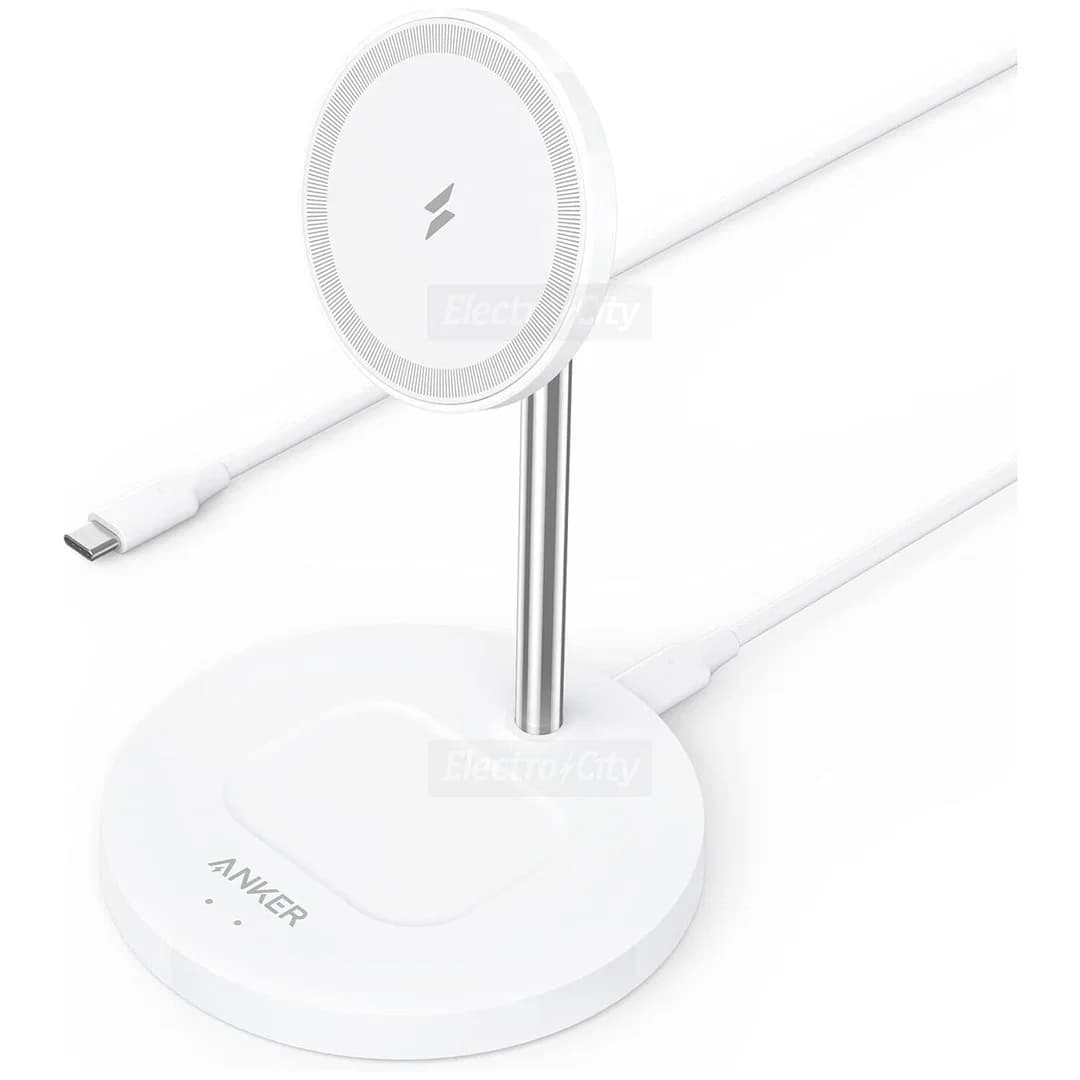 Anker PowerWave 2-in-1 Wireless Phone Charger Stand | White