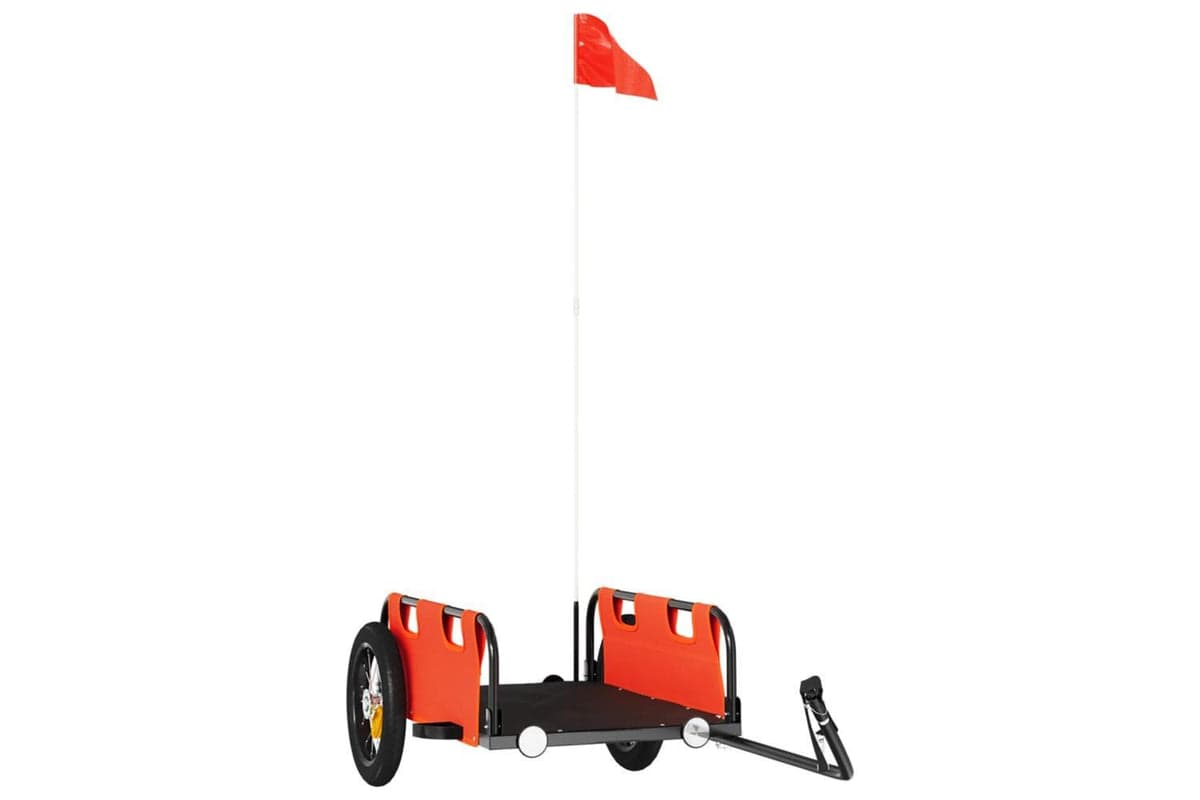 Vidaxl Bike Trailer Orange Oxford Fabric And Iron