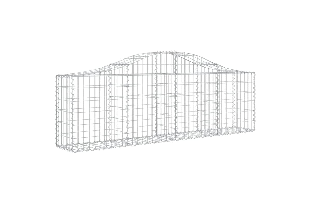 vidaXL 153383 Arched Gabion Basket 200x30x60/80cm Galvanised Iron