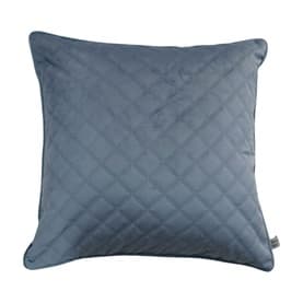 Velvet Quilted Cushion Gentle Blue