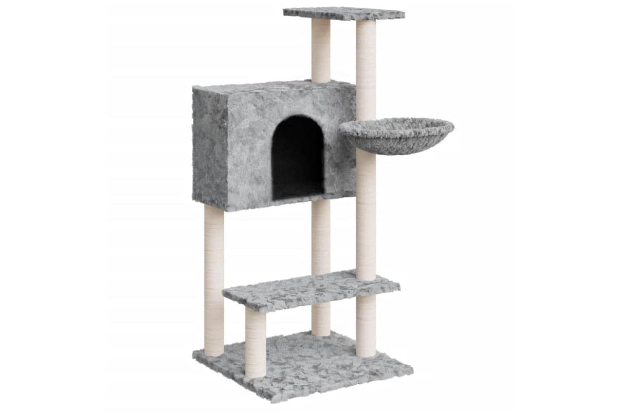 Cat Tree With Sisal Scratching Posts Light Grey 1085 Cm