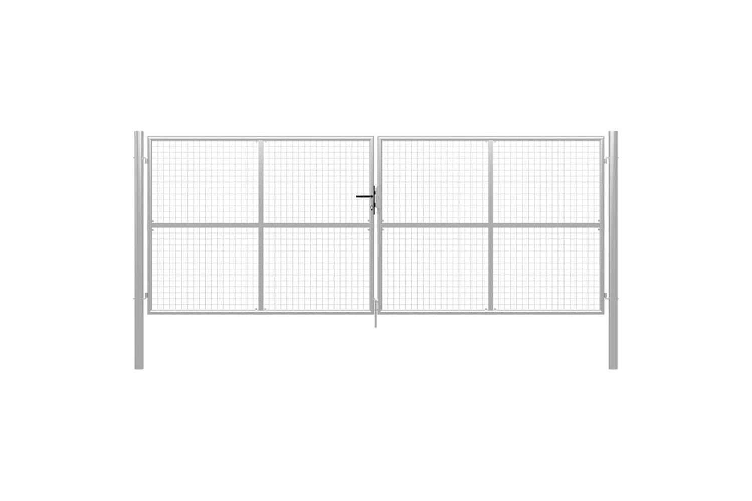 vidaXL 144301 Garden Gate Galvanised Steel 415x200cm Silver