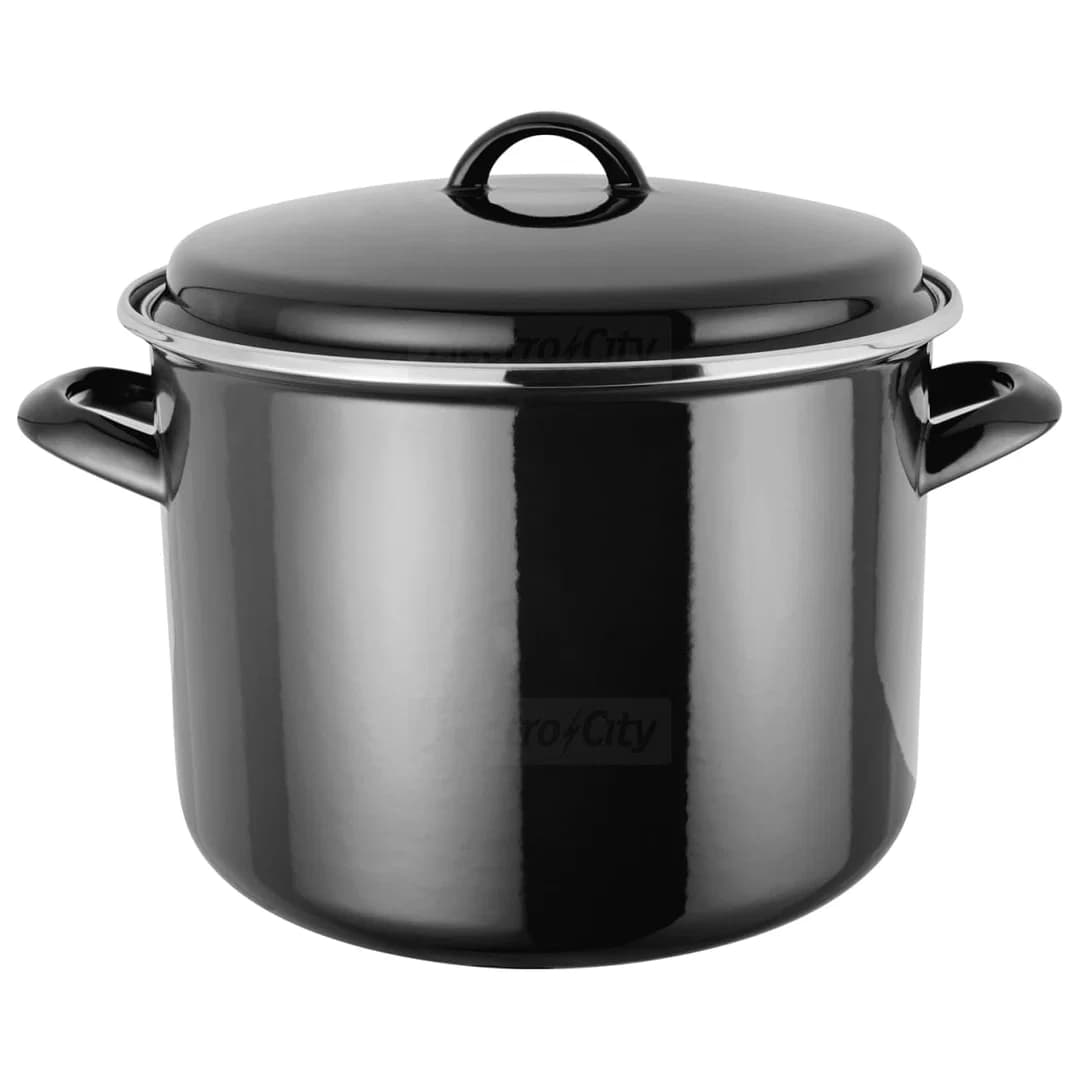 Judge Essentials Enamel 7.8 Litre Stockpot | Black