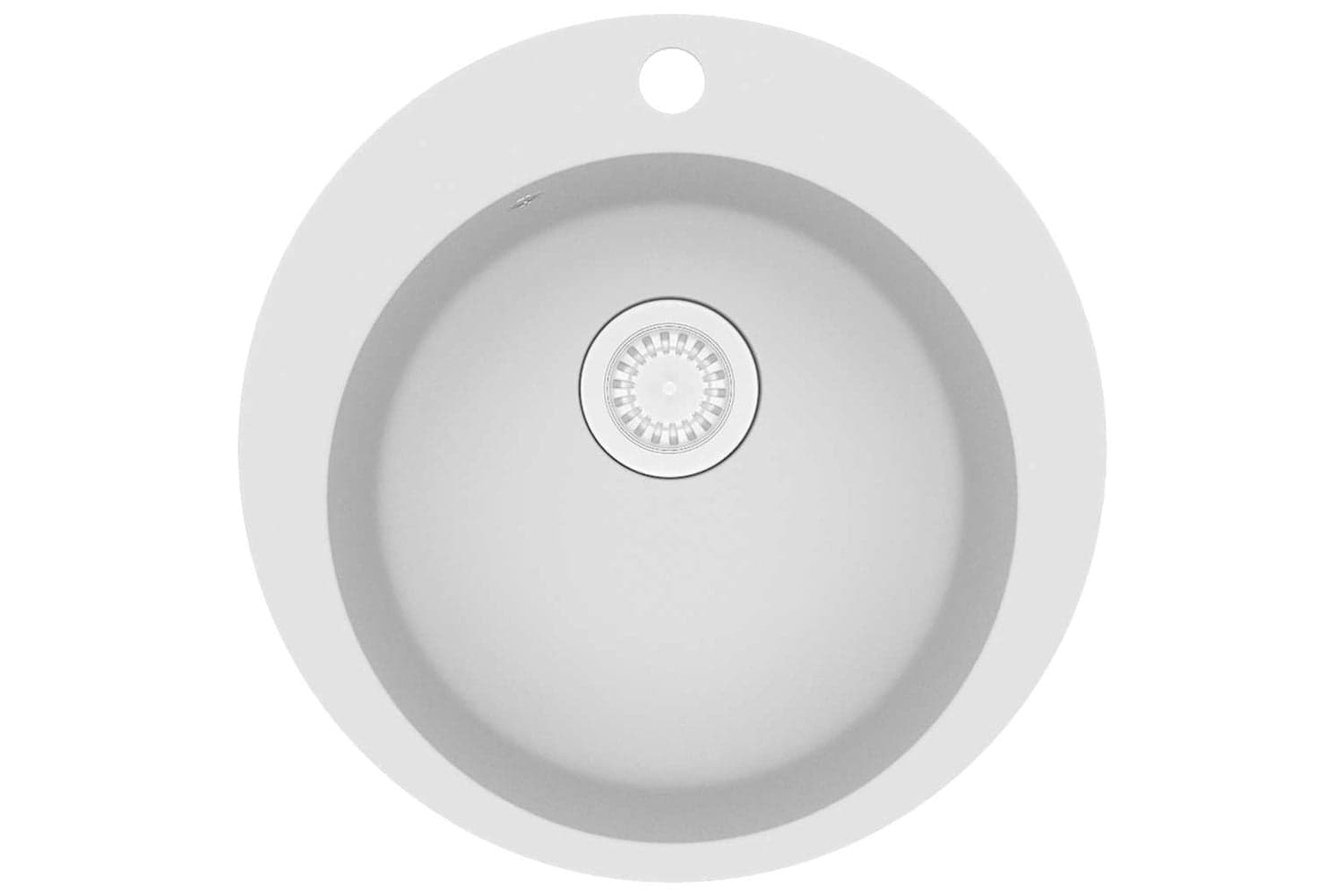 Vidaxl Granite Kitchen Sink Single Basin Round White