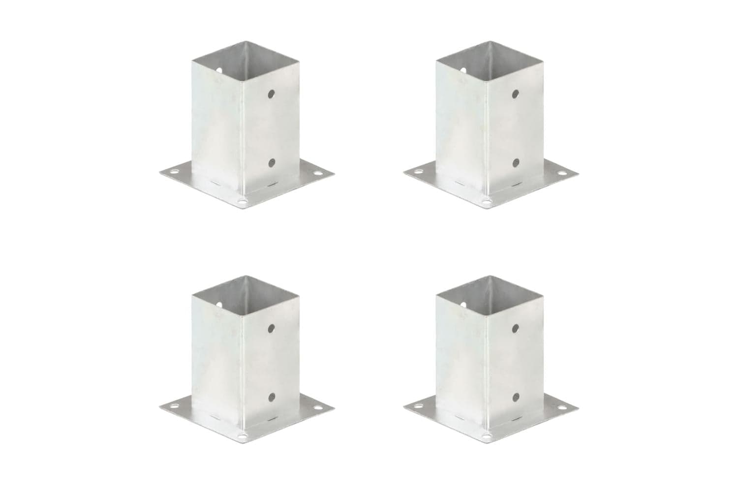 vidaXL 145449 Post Anchors 4 Pcs Galvanised Metal 91mm