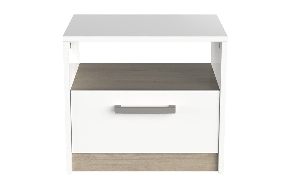 Watson Bedside Locker | 1 Drawer + Shelf | White