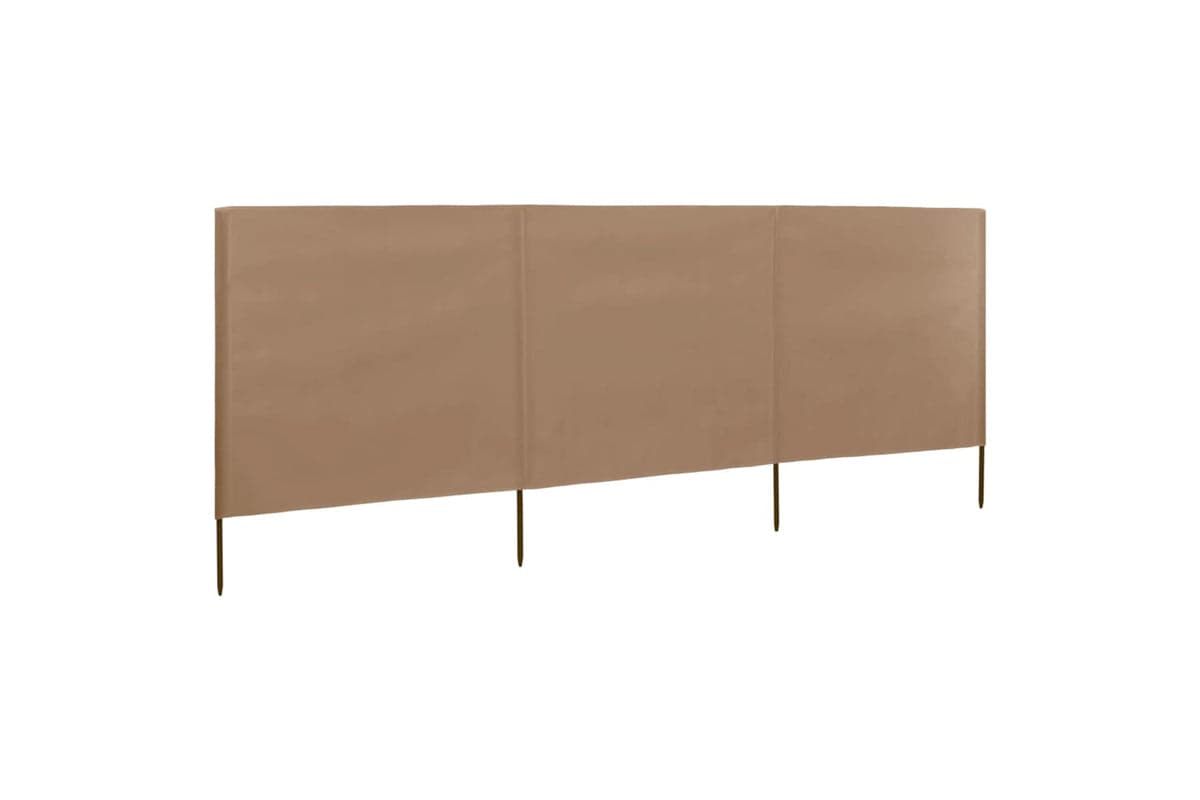 vidaXL 44542 3-panel Wind Screen Fabric 400x120cm Taupe