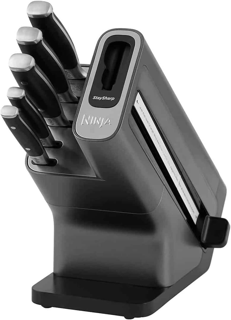 Ninja Foodi StaySharp Knife Block with Integrated Sharpener | 5 Piece Set