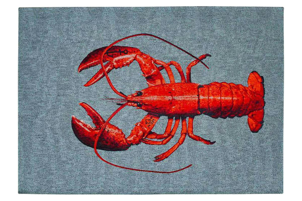 Louis De Poortere | Lobster Steam Indoor Eco Rug | Red/Grey |140 x 200 cm