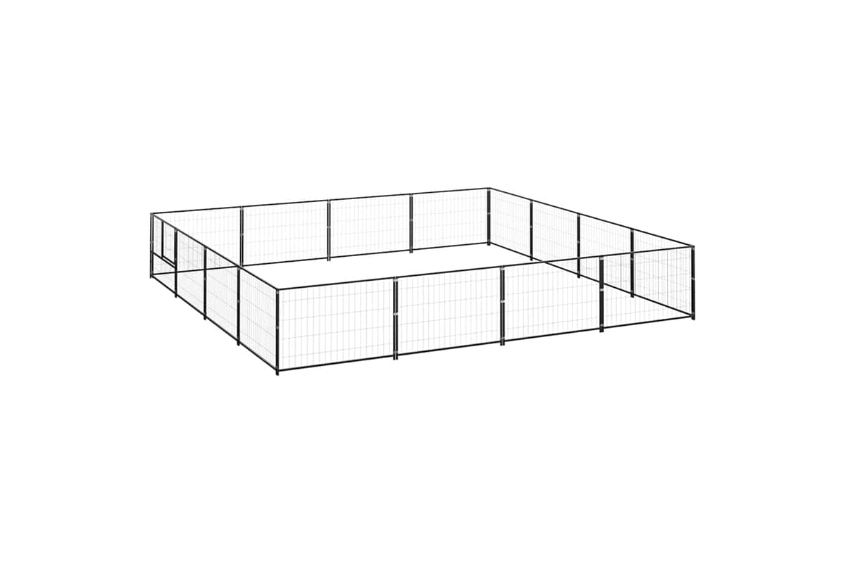 Vidaxl 3082143 Dog Kennel Black 16 M2 Steel
