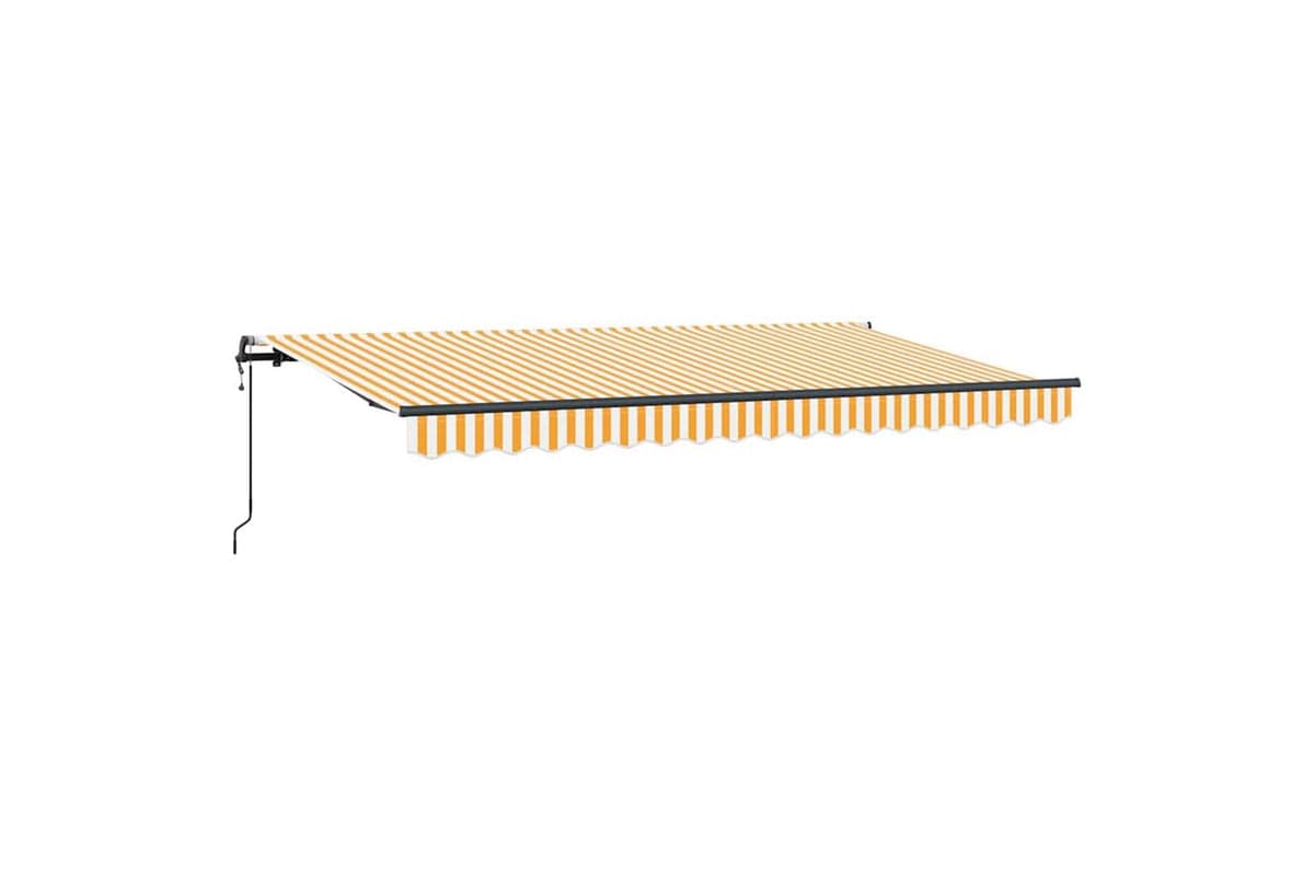 Vidaxl Retractable Awning Yellow And White 400 X 200 Cm