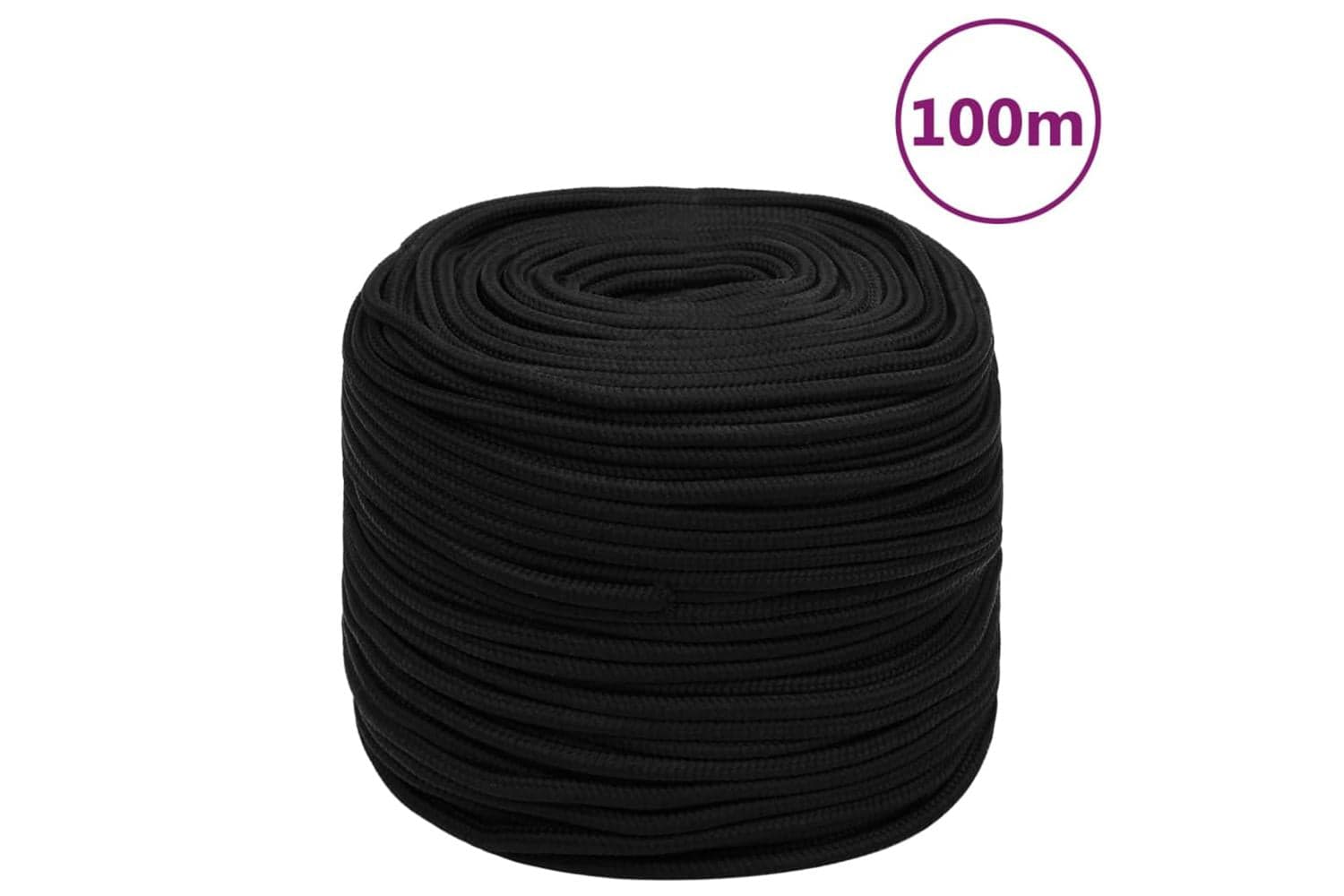 vidaXL 152814 Work Rope Black 6mm 100 M Polyester