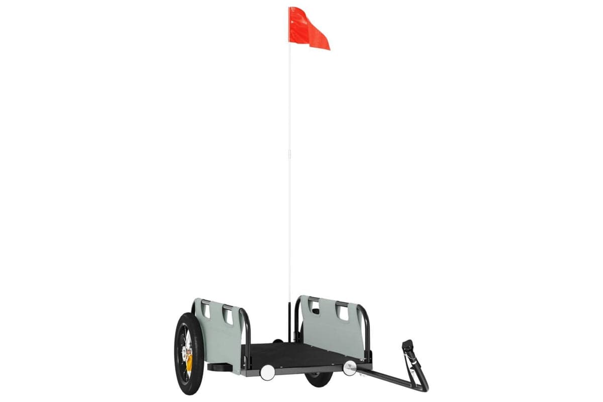 Vidaxl Bike Trailer Grey Oxford Fabric And Iron