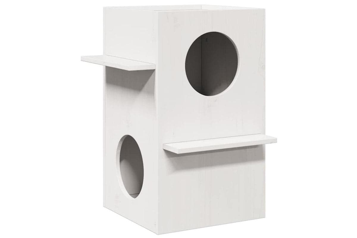 Cat House White 43x43x60 Cm Solid Wood Pine