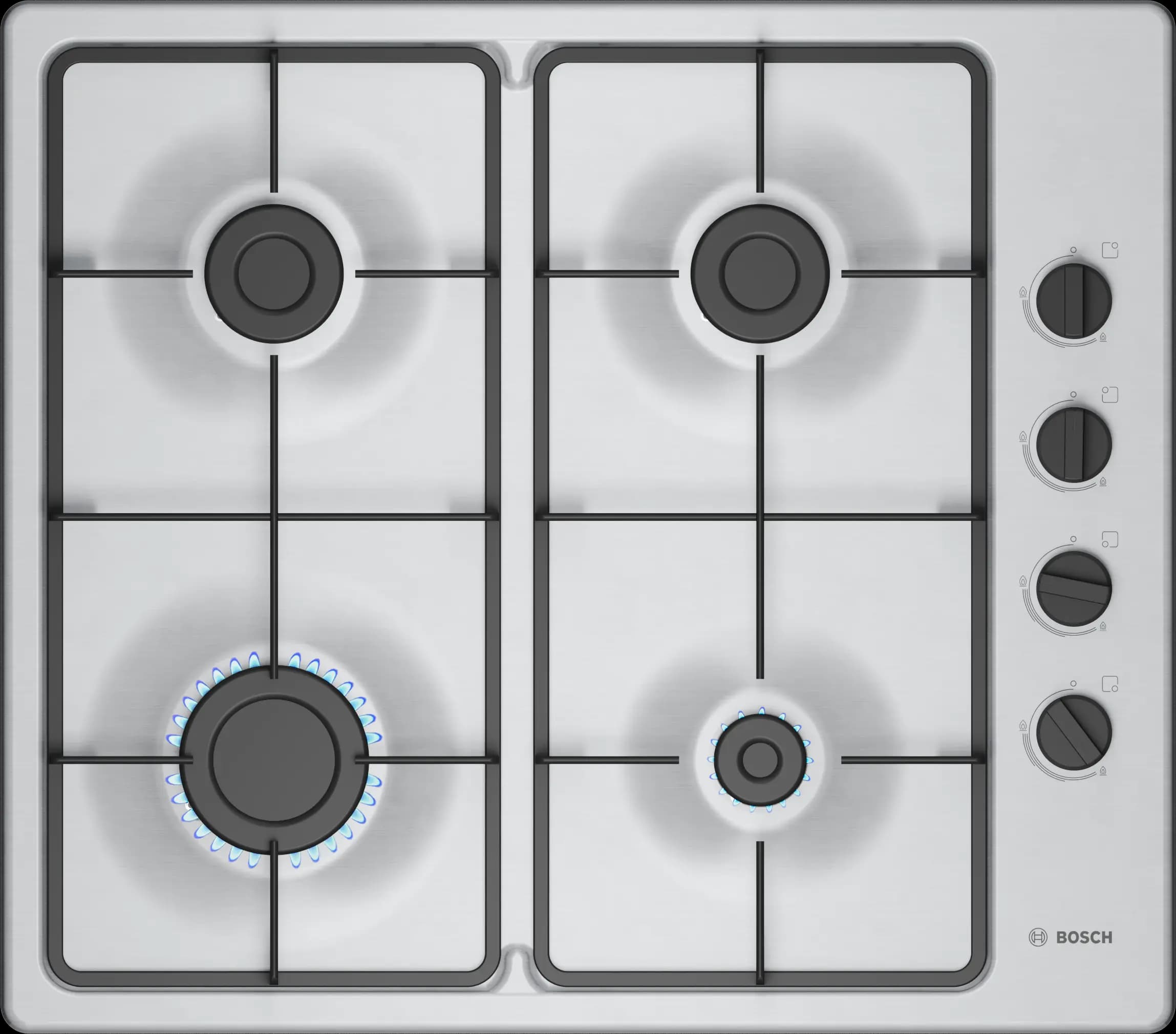 Bosch Series 2 60CM 4 Burner Gas Hob - Stainless Steel | PBP6B5K60