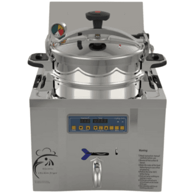 Refurbished Hamoki TP-22L Commercial Countertop Pressure Fryer 15 Pieces - 22ltr Digital Controls Hardwired 3.5kW