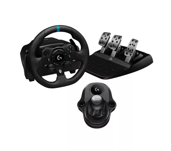 LOGITECH G923 Racing Wheel, Pedals & Driving Force Shifter - Xbox & PC, Black