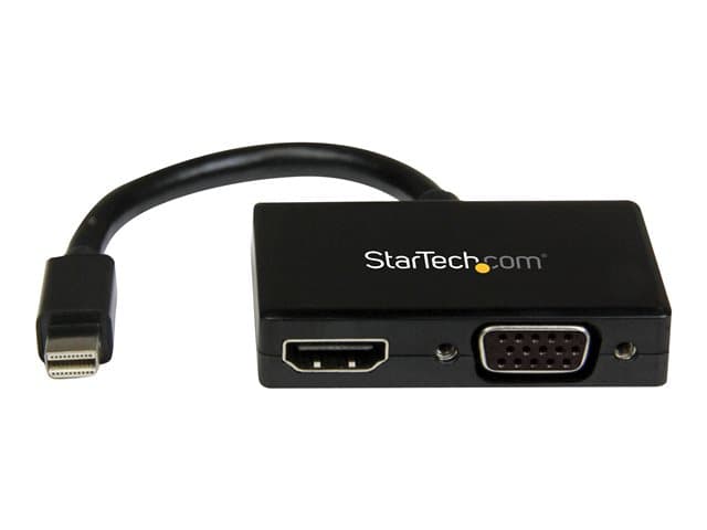STARTECH.COM - StarTech Mini DisplayPort to HDMI and VGA - 2 in 1 Travel Adapter - Mini DisplayPort to VGA Adapter - Mini DP to HDMI Dongle - Monitor Adapter (MDP2HDVGA) - video converter - black