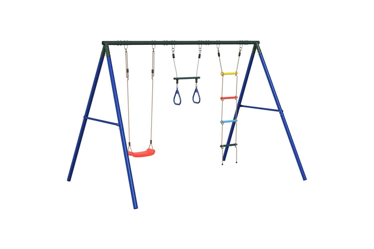 vidaXL 3283602 Outdoor Swing Set With Swing. Trapeze. Ladder