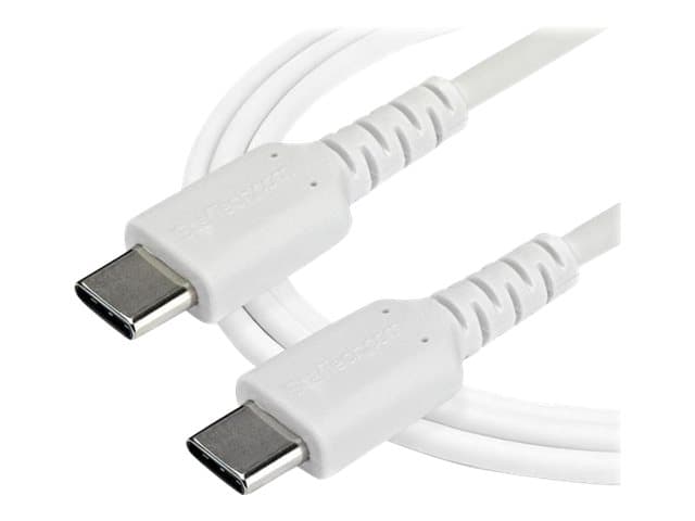 STARTECH.COM - StarTech 2m USB C Charging Cable, Durable Fast Charge & Sync USB 2.0 Type C to USB C Laptop Charger Cord, TPE Jacket Aramid Fiber M/M 60W White, Samsung S10, S20 iPad Pro MS Surface - Heavy Duty and Rugged - USB-C cable - USB-C to USB-C - 2 m