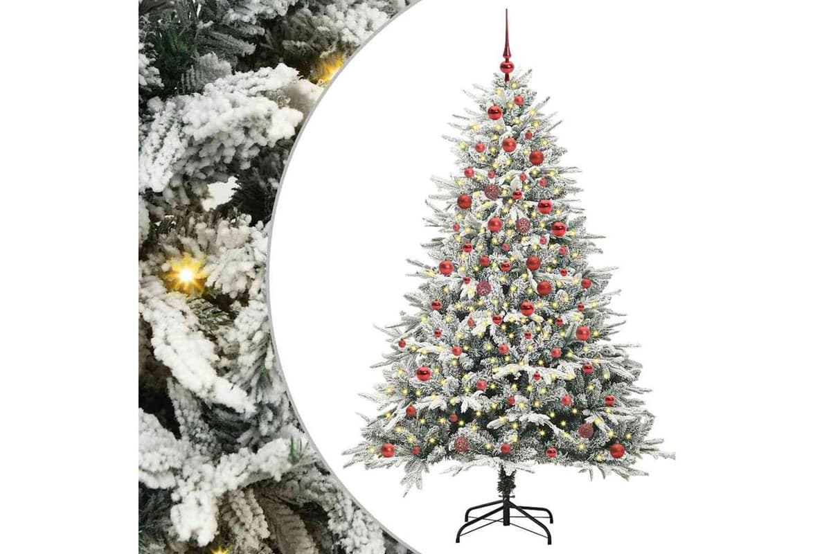 Vidaxl Artificial Pre-lit Christmas Tree With Ball Set Green 180 Cm