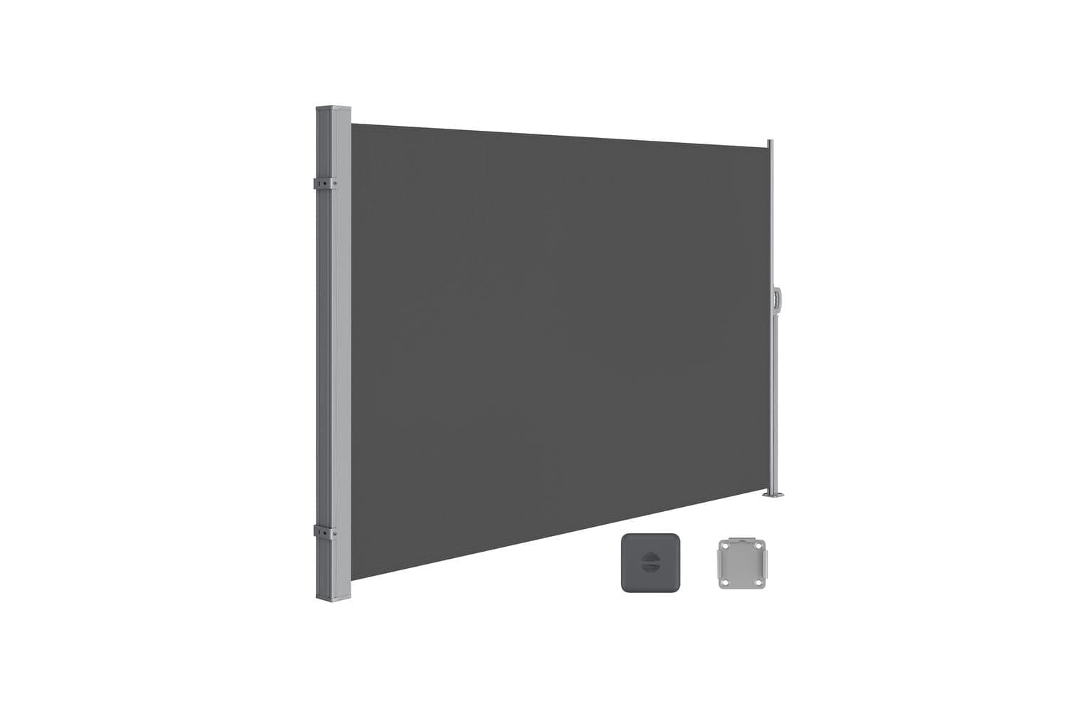 Side Awning | Patio Accessory | Powder-coated Metal & Pvc-coated Polyester | 160 X 350 Cm