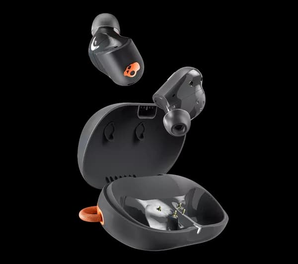 SKULLCANDY Sesh ANC Active Wireless Bluetooth Noise-Cancelling Earbuds - True Black & Orange