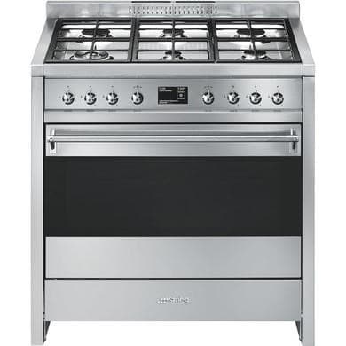 Refurbished Smeg Opera 90cm Dual Fuel Single Oven Range Cooker - Stainless Steel