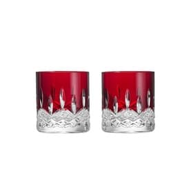 Lismore Red Tumbler Straight Glass, Set of Two