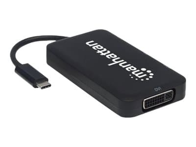 Manhattan USB-C Dock/Hub, Ports (x4): DisplayPort, DVI-I, HDMI or VGA, Note: Only One Port can be used at a time, External Power Supply Not Needed, Ca