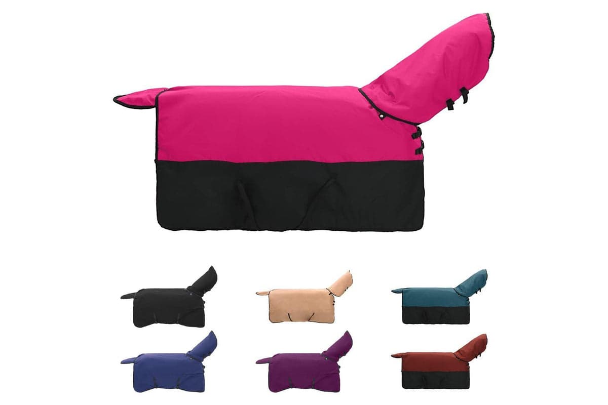 Vidaxl Horse Blanket Pink And Black 85 Cm Polyester